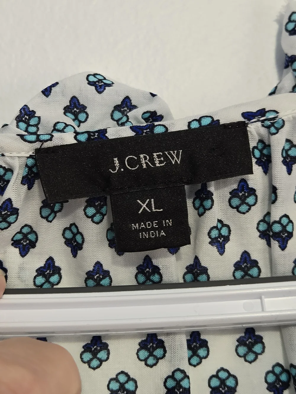 J.Crew Re-Imagined XL Floral Border Print Peasant Blouse 100% Cotton Boho